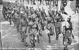 Indian Army 15th Sikh Regiment, wearing kurtas, arrives in Marseille, France on their way to fight the Germans during the First World War