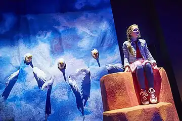 Three Heligoland Seagulls, Lotte perched on the red cliff