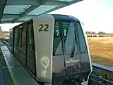 A Crystal Mover C810 on the Punggol LRT system at Punggol LRT station.