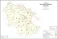 Map showing Hasanpur (#056) in Singhpur CD block