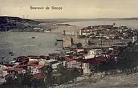 Sinop old city on an Ottoman era postcard.