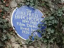 Image 23English Heritage blue plaque commemorating Sir Alfred Hitchcock at 153 Cromwell Road, London (from Culture of the United Kingdom)