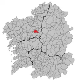 Location of Boimorto within Galicia