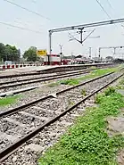 Railway lines at the Siwan Junction railway station