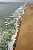 An aerial view of Skeleton Coast.