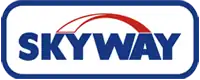 Former Skyway logo: the word "Skyway" in blue and a red arch on a white background