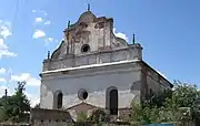 The baroque Slonim Synagogue, built in 1642, remains in a dilapidated state.