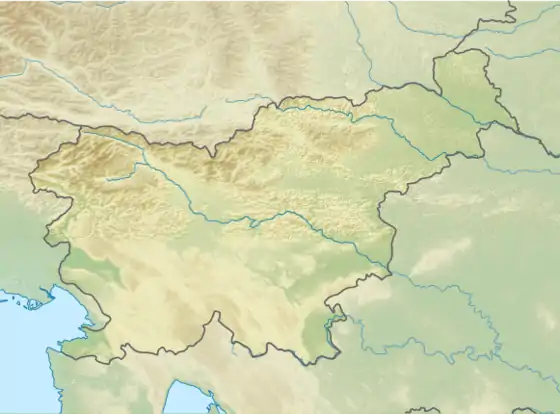 Location of the reservoir in Slovenia.