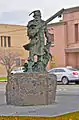 Sculpture of Snake River Fur Trapper by Roy Reynolds on the bank of the Snake River (along the River Walk) in Idaho Falls