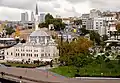 Sokollu Mehmet Pasha Mosque Azapkapi. View from the Metro at Halic station.