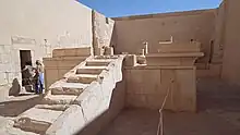 Massive limestone altar and staircase