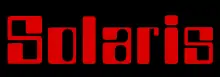 Red blocky text reading "SOLARIS"