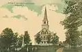 Soldiers' monument and church c. 1910