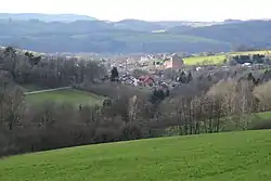 Sommerkahl with parish church, view from the east