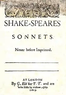 Title page of the Sonnets