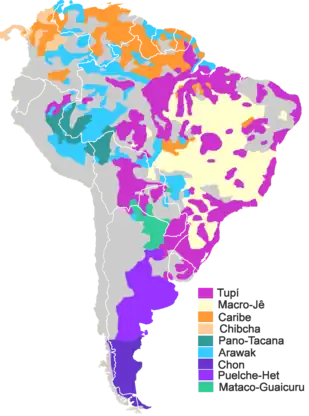 Image 38The major indigenous language families of much of present-day South America and Panama (from Indigenous peoples of the Americas)