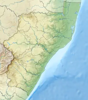 Map showing the location of Spioenkop Nature Reserve