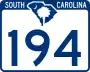 South Carolina Highway 194 marker