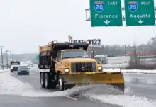 Image 5A snow plow in South Carolina. The upstate and mountainous region of the state receives the most measurable snowfall. (from South Carolina)