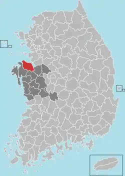 Location in South Korea