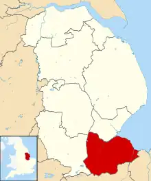 Shown within the ceremonial county of Lincolnshire