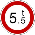 Maximum weight limit (5.5t)