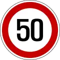 Maximum speed limit (50km/h)