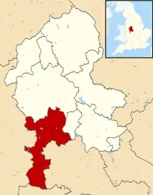 South Staffordshire shown within Staffordshire