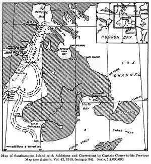 Capt. Capt. George Comer's 1913 map of Southampton.