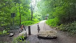 One of the park's entrances/exits at the city border