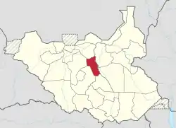 Location of Southern Liech in South Sudan