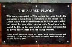 Image 24A plaque in the City of London noting the re-establishment of the Roman walled city (from History of London)