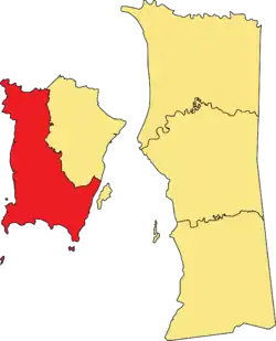 Location of the South-West District within the State of Penang.