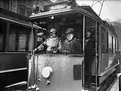 Stockholm tram, winter 1908.