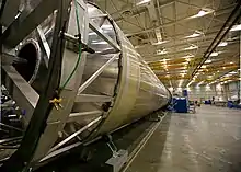 Falcon 9 booster tank at the SpaceX factory, 2008