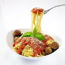 Spaghetti and meatballs