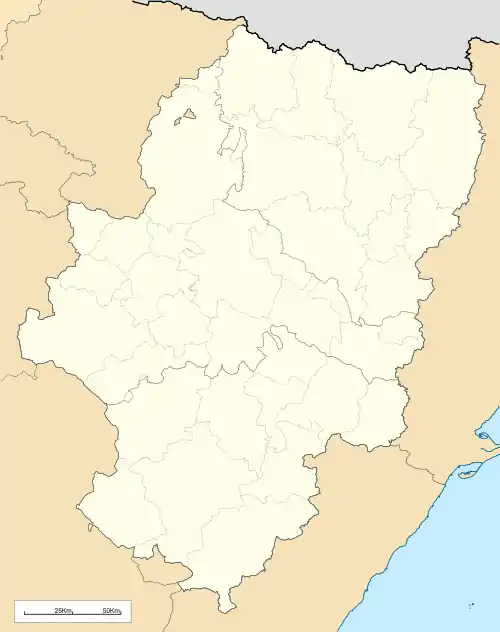 Acered, Spain is located in Aragon