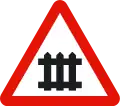 P-7Level crossing with barriers