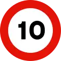 R-301Maximum speed limit (10 km/h)