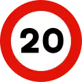 R-301Maximum speed limit (20 km/h)