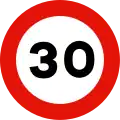 R-301Maximum speed limit (30 km/h)