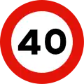 R-301Maximum speed limit (40 km/h)