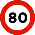 R-301Maximum speed limit (80 km/h)