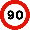 R-301Maximum speed limit (90 km/h)