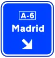 S-354Sign on the road, in conventional road. Immediate exit to the highway or dual carriageway