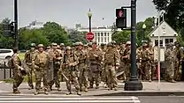 Utah National Guard soldiers from the 19th SFG in front of the White House on June 3, 2020