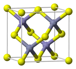 Ball and stick cell model of indium antimonide