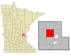 Location of the township of Springvale within Isanti County, Minnesota