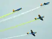 PT-6 aircraft fly pass in the Independence celebrations of the air force.