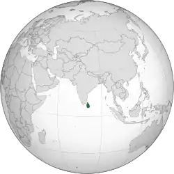 Location of National symbols of Sri Lanka